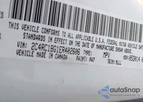 2014 Chrysler Town & Country Touring z USA, uszkodzony, nr VIN 2C4RC1BG1ER402606